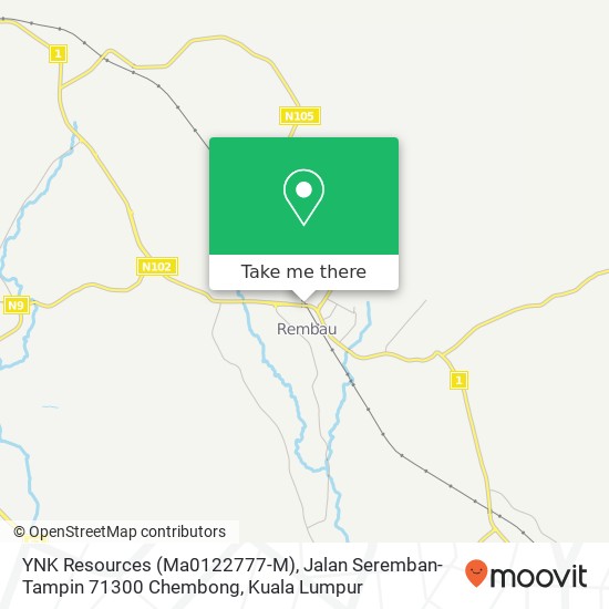 Peta YNK Resources (Ma0122777-M), Jalan Seremban-Tampin 71300 Chembong