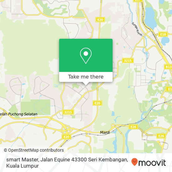 Peta smart Master, Jalan Equine 43300 Seri Kembangan