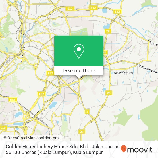 Peta Golden Haberdashery House Sdn. Bhd., Jalan Cheras 56100 Cheras (Kuala Lumpur)