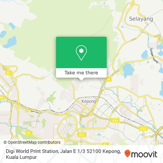 Digi World Print Station, Jalan E 1 / 3 52100 Kepong map