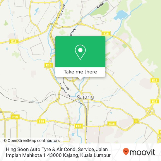 Hing Soon Auto Tyre & Air Cond. Service, Jalan Impian Mahkota 1 43000 Kajang map