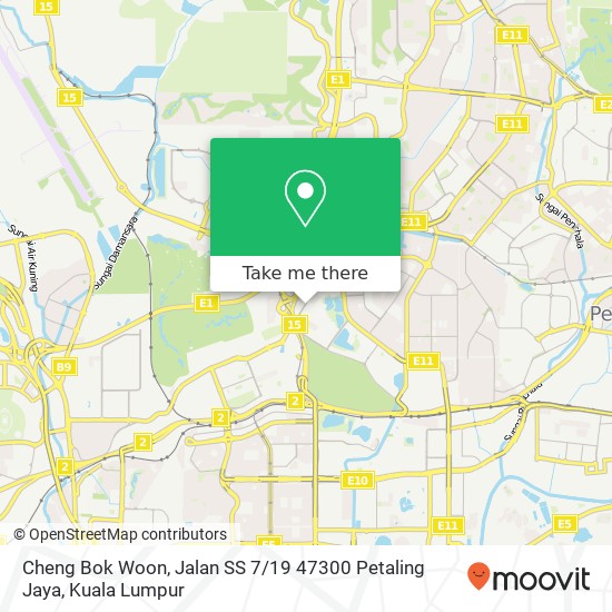Peta Cheng Bok Woon, Jalan SS 7 / 19 47300 Petaling Jaya