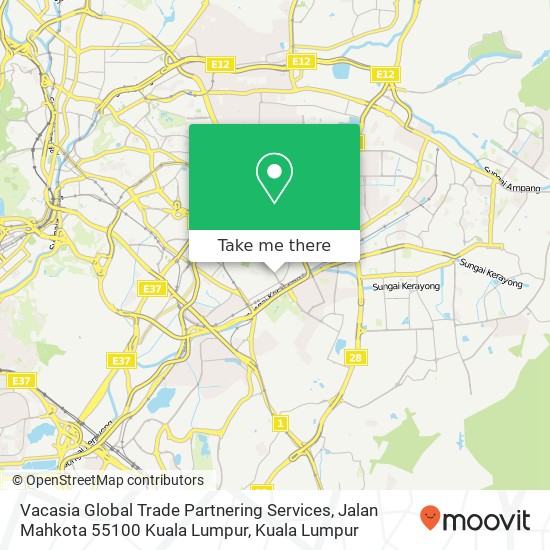 Peta Vacasia Global Trade Partnering Services, Jalan Mahkota 55100 Kuala Lumpur