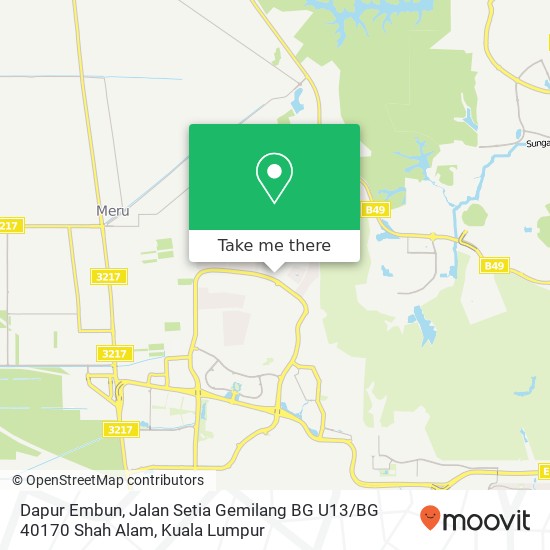 Dapur Embun, Jalan Setia Gemilang BG U13 / BG 40170 Shah Alam map