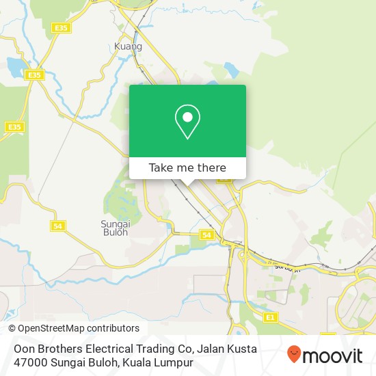 Peta Oon Brothers Electrical Trading Co, Jalan Kusta 47000 Sungai Buloh