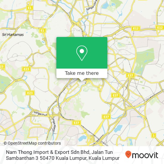 Nam Thong Import & Export Sdn Bhd, Jalan Tun Sambanthan 3 50470 Kuala Lumpur map