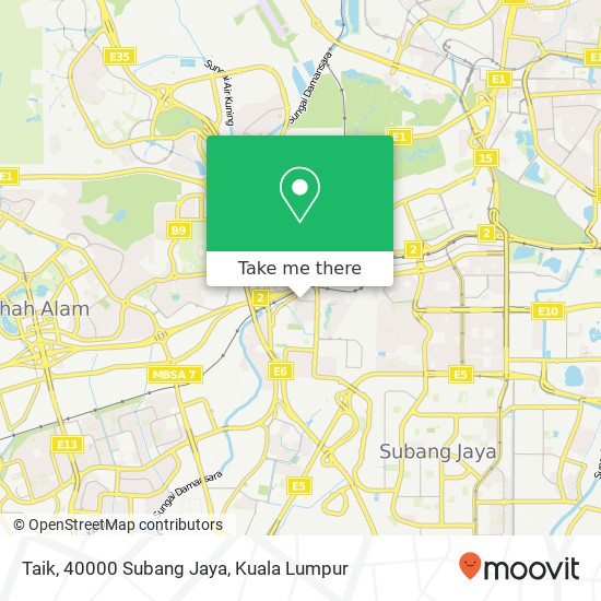 Peta Taik, 40000 Subang Jaya