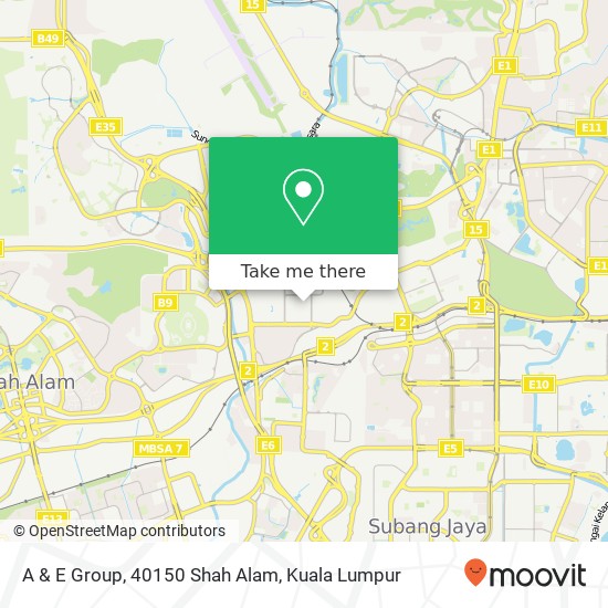 A & E Group, 40150 Shah Alam map