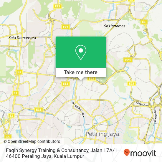 Peta Faqih Synergy Training & Consultancy, Jalan 17A / 1 46400 Petaling Jaya