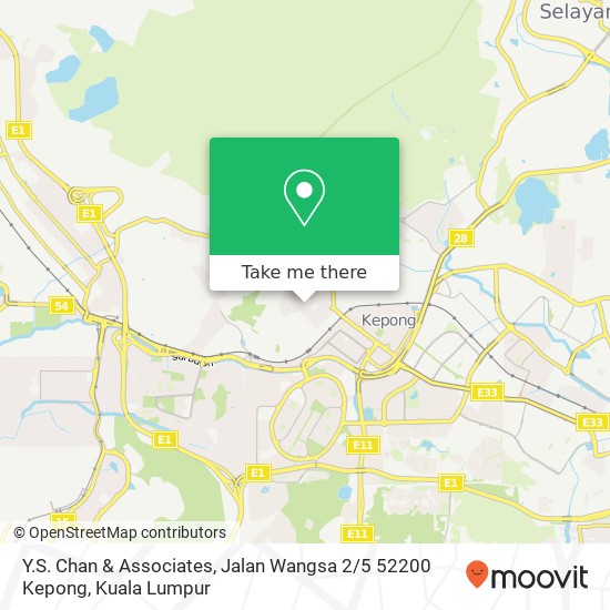 Y.S. Chan & Associates, Jalan Wangsa 2 / 5 52200 Kepong map