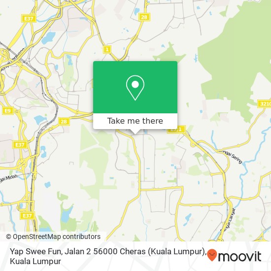 Peta Yap Swee Fun, Jalan 2 56000 Cheras (Kuala Lumpur)