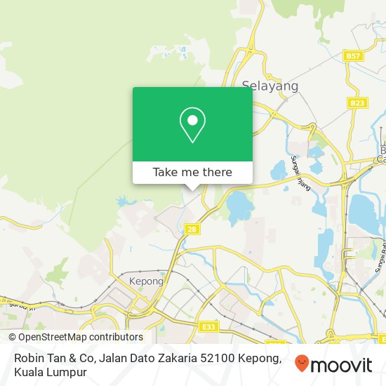 Peta Robin Tan & Co, Jalan Dato Zakaria 52100 Kepong