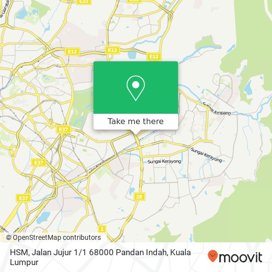 Peta HSM, Jalan Jujur 1 / 1 68000 Pandan Indah