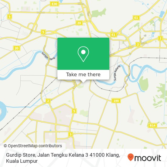 Peta Gurdip Store, Jalan Tengku Kelana 3 41000 Klang