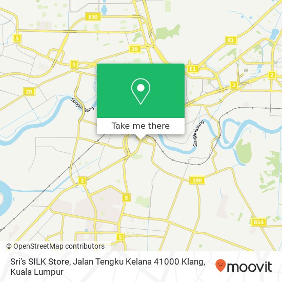 Peta Sri's SILK Store, Jalan Tengku Kelana 41000 Klang