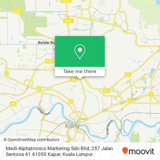 Peta Medi-Alphatronics Marketing Sdn Bhd, 257 Jalan Sentosa 41 41050 Kapar