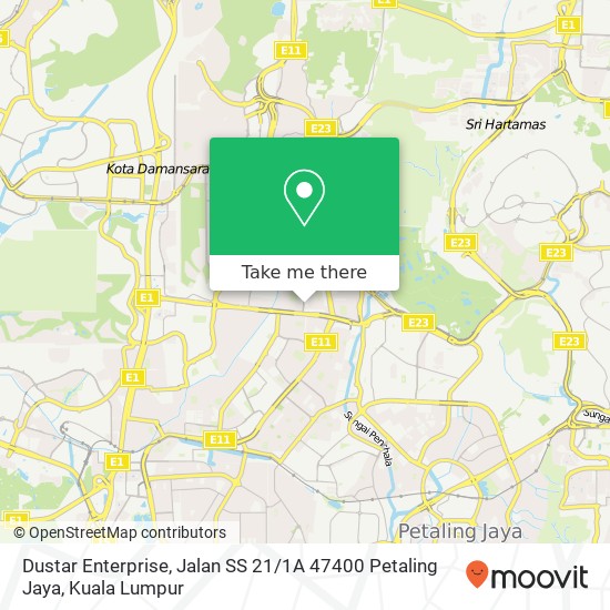 Dustar Enterprise, Jalan SS 21 / 1A 47400 Petaling Jaya map