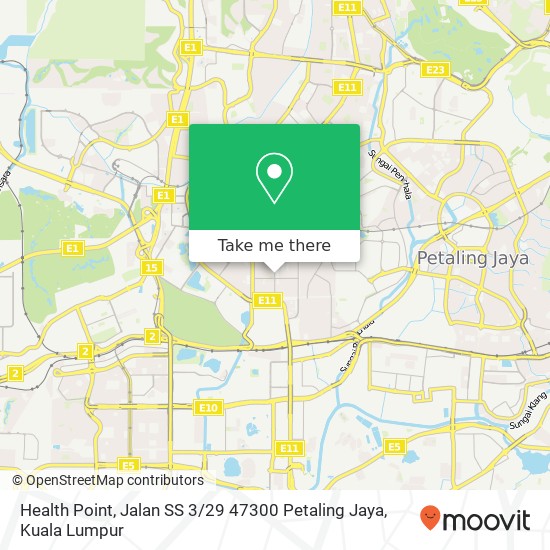 Peta Health Point, Jalan SS 3 / 29 47300 Petaling Jaya
