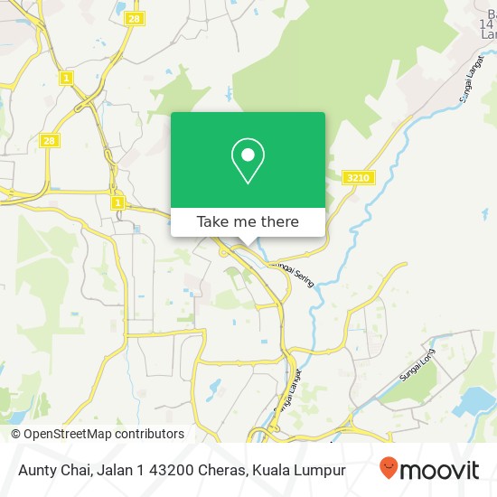 Peta Aunty Chai, Jalan 1 43200 Cheras