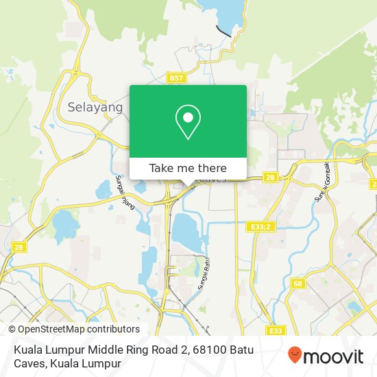 Peta Kuala Lumpur Middle Ring Road 2, 68100 Batu Caves