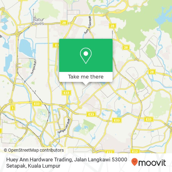 Peta Huey Ann Hardware Trading, Jalan Langkawi 53000 Setapak