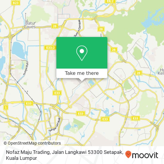Peta Nofaz Maju Trading, Jalan Langkawi 53300 Setapak
