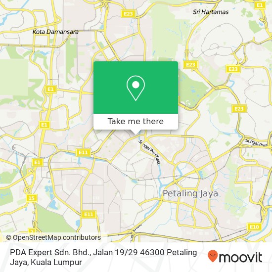 Peta PDA Expert Sdn. Bhd., Jalan 19 / 29 46300 Petaling Jaya