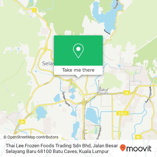 Peta Thai Lee Frozen Foods Trading Sdn Bhd, Jalan Besar Selayang Baru 68100 Batu Caves
