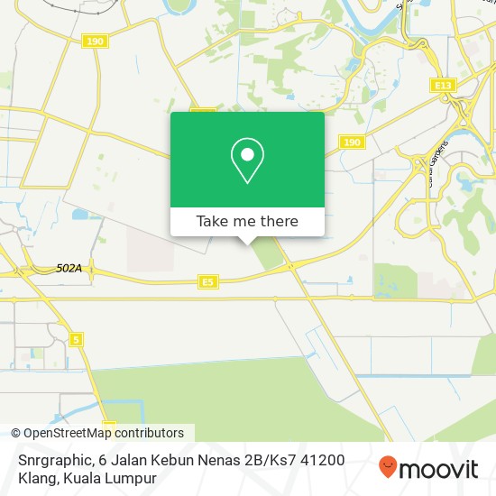 Snrgraphic, 6 Jalan Kebun Nenas 2B / Ks7 41200 Klang map