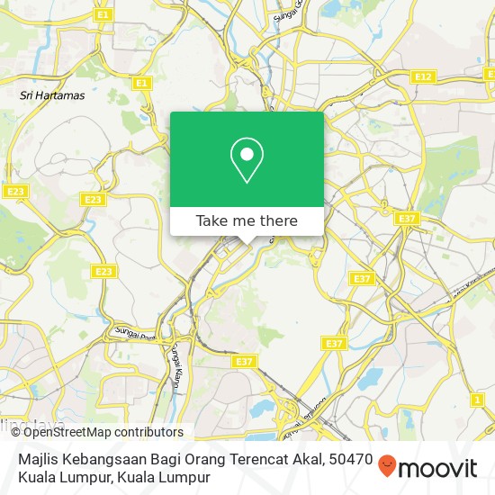 Peta Majlis Kebangsaan Bagi Orang Terencat Akal, 50470 Kuala Lumpur