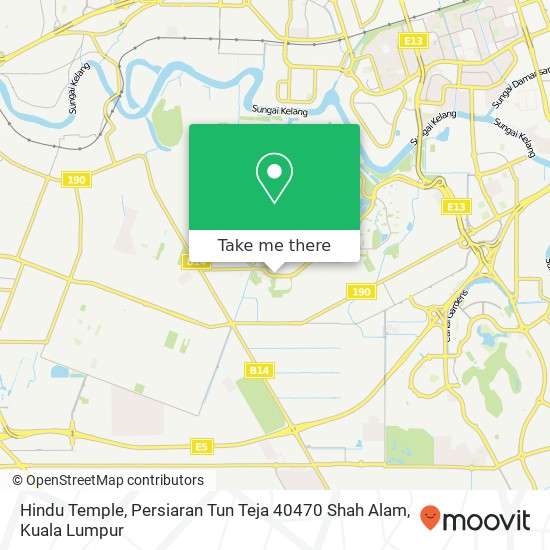 Hindu Temple, Persiaran Tun Teja 40470 Shah Alam map