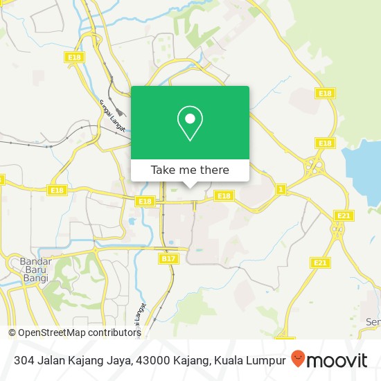 Peta 304 Jalan Kajang Jaya, 43000 Kajang