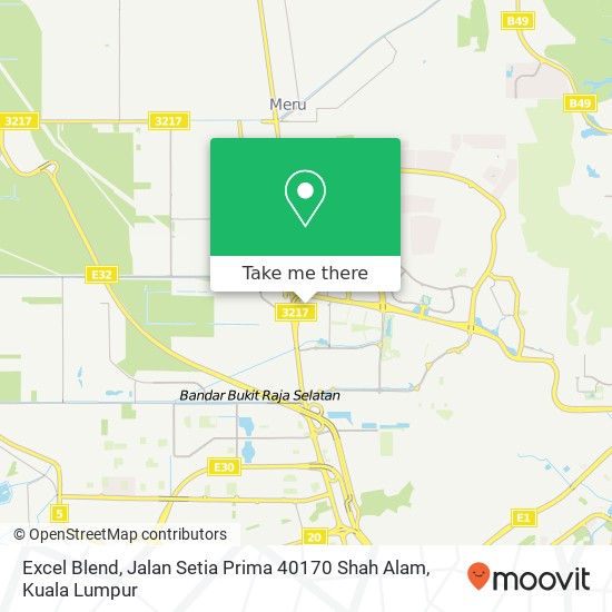 Excel Blend, Jalan Setia Prima 40170 Shah Alam map