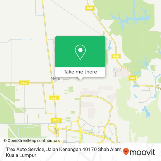 Peta Trex Auto Service, Jalan Kenangan 40170 Shah Alam