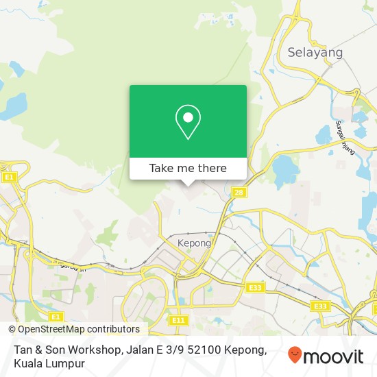 Peta Tan & Son Workshop, Jalan E 3 / 9 52100 Kepong