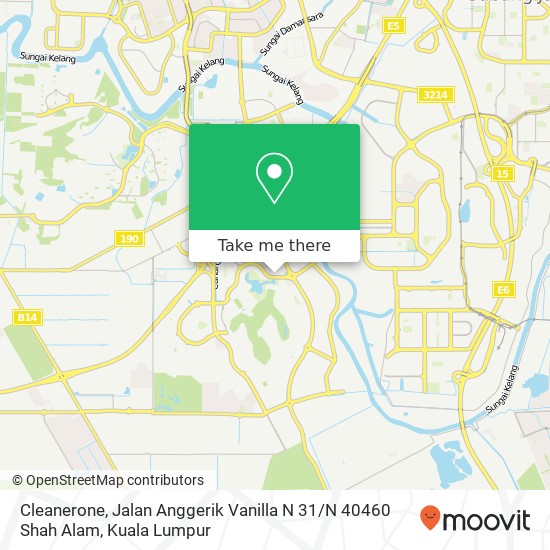 Peta Cleanerone, Jalan Anggerik Vanilla N 31 / N 40460 Shah Alam