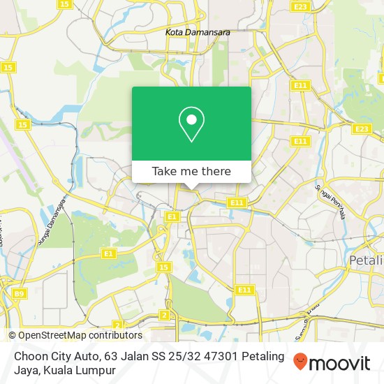 Choon City Auto, 63 Jalan SS 25 / 32 47301 Petaling Jaya map