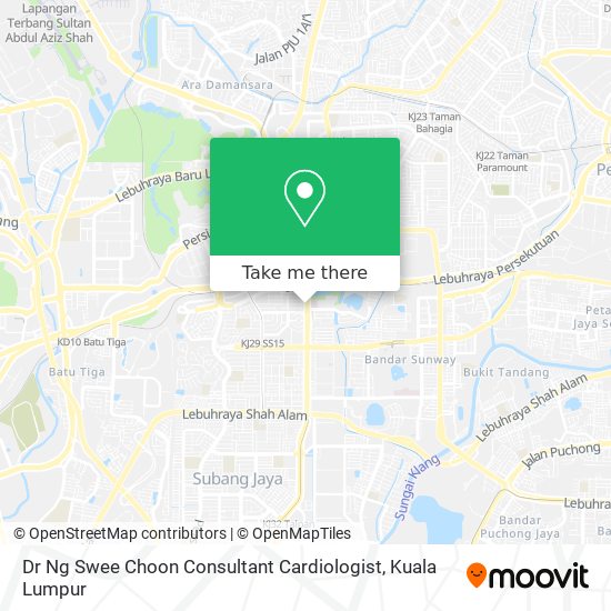Peta Dr Ng Swee Choon Consultant Cardiologist