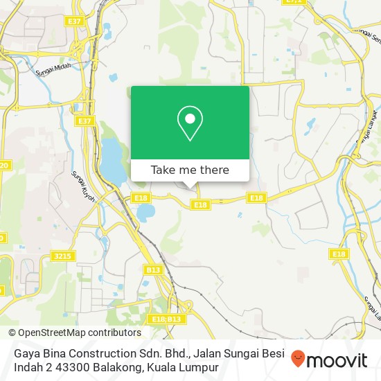 Gaya Bina Construction Sdn. Bhd., Jalan Sungai Besi Indah 2 43300 Balakong map