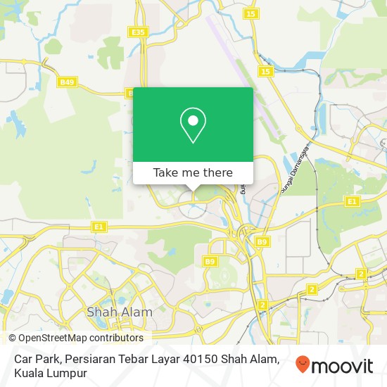 Peta Car Park, Persiaran Tebar Layar 40150 Shah Alam