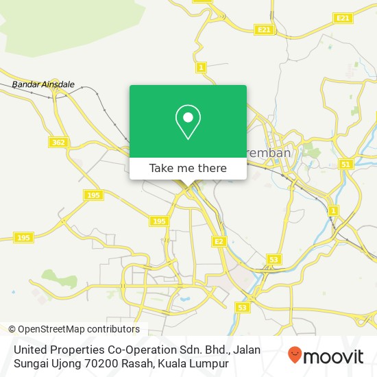 United Properties Co-Operation Sdn. Bhd., Jalan Sungai Ujong 70200 Rasah map