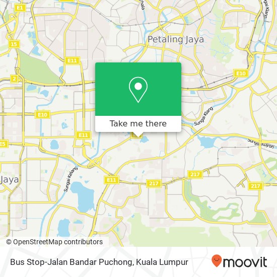 Peta Bus Stop-Jalan Bandar Puchong