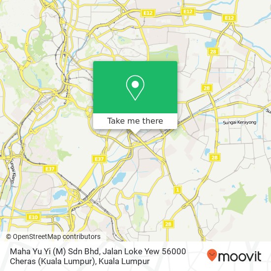 Maha Yu Yi (M) Sdn Bhd, Jalan Loke Yew 56000 Cheras (Kuala Lumpur) map