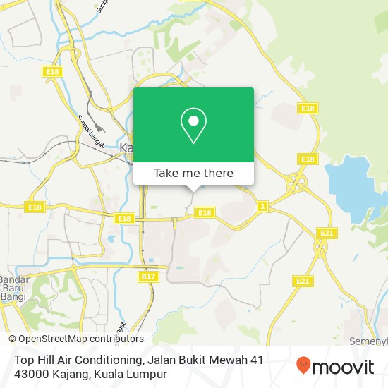 Peta Top Hill Air Conditioning, Jalan Bukit Mewah 41 43000 Kajang