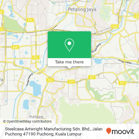 Peta Steelcase Artwright Manufacturing Sdn. Bhd., Jalan Puchong 47190 Puchong