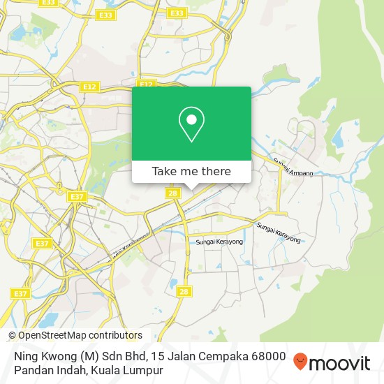 Ning Kwong (M) Sdn Bhd, 15 Jalan Cempaka 68000 Pandan Indah map