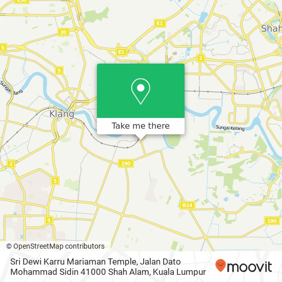 Sri Dewi Karru Mariaman Temple, Jalan Dato Mohammad Sidin 41000 Shah Alam map