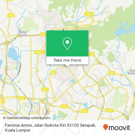 Peta Famous Amos, Jalan Ibukota Kiri 53100 Setapak