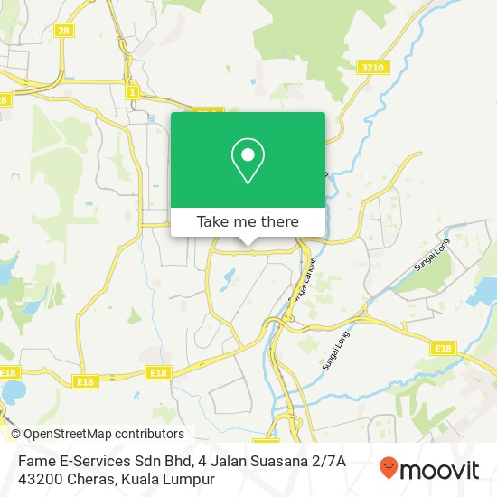 Peta Fame E-Services Sdn Bhd, 4 Jalan Suasana 2 / 7A 43200 Cheras