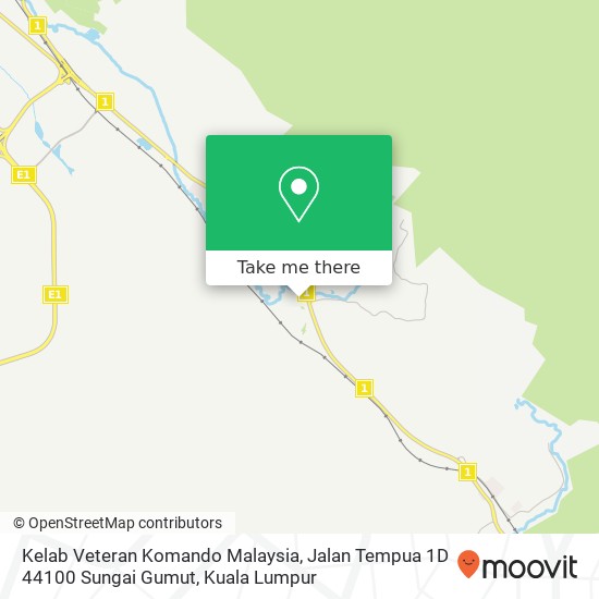 Kelab Veteran Komando Malaysia, Jalan Tempua 1D 44100 Sungai Gumut map